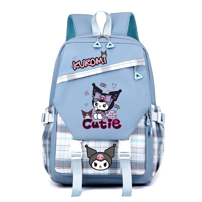 Cool Lomi Kuromi Backpack Student Schoolbag Anime Cartoon Print Junior High School High School Large Capacity Schoolbag