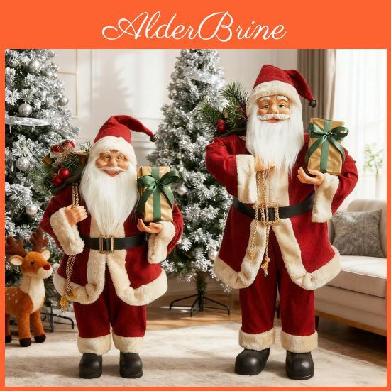 Santa Standing Figurine Santa Christmas Claus Figure With Gifts Bag And Present Box Christmas Decoration For Holiday Party Home Decor