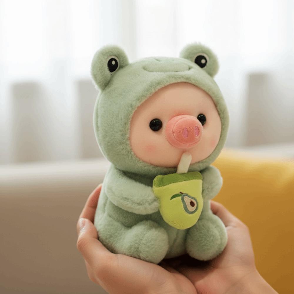 Kawaii Style Pig Doll Cute Cartoon Design Milk Tea Plush Toy Cartoon Pig Plush Toy Kids Gift