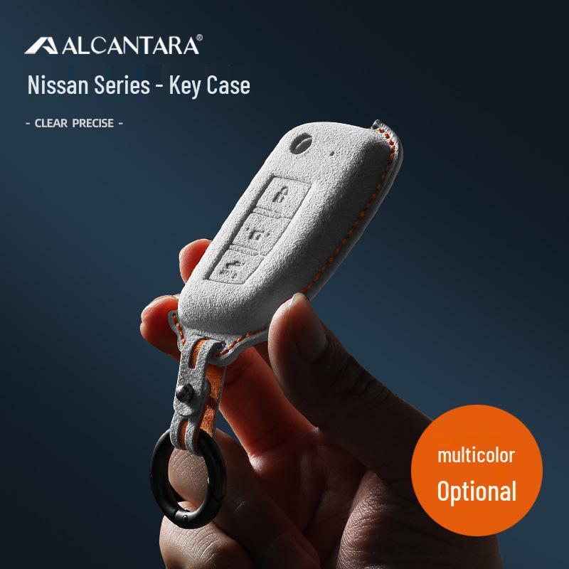 Nissan Kicks Sylphy Bluebird Qashqai Alcantara Suede 3D Key Cover