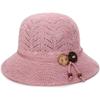 Middle-aged and elderly women's openwork sun hat, casual breathable sunshade bucket hat, fashionable sun protection hat