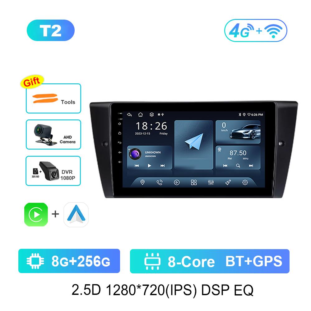 9 Inch for BMW 3-Series E90 E91 E92 E93 Android OS Car Audio Multimedia Player DSP Stereo Head Unit 4G Carplay IPS Screen WiFi