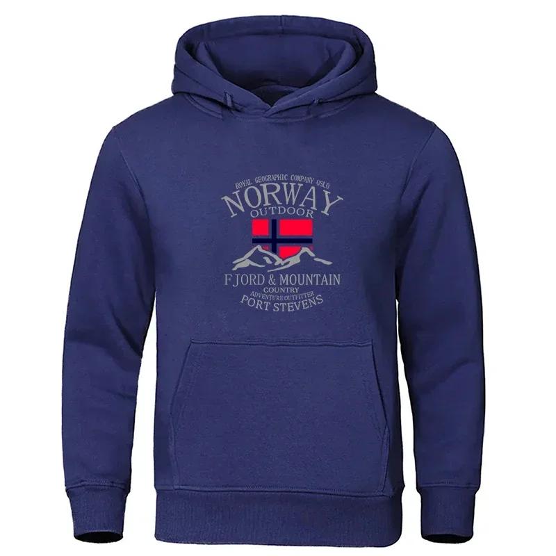 Norway Fjord Mountain Hoodies For Men Autumn Streetwear Hoodie Loose Fashion High Quality Hoody Loose Casual Clothing