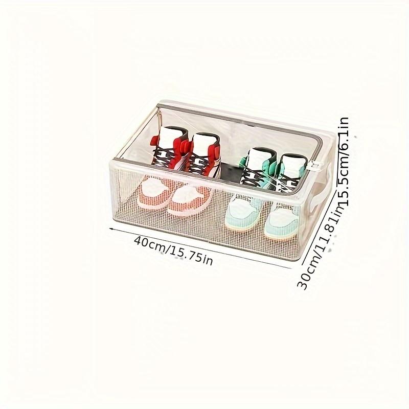 

Складной прозрачный ящик для хранения обуви с прочным стальным каркасом, универсальный органайзер под кровать для обуви и одежды, модный нейлон M