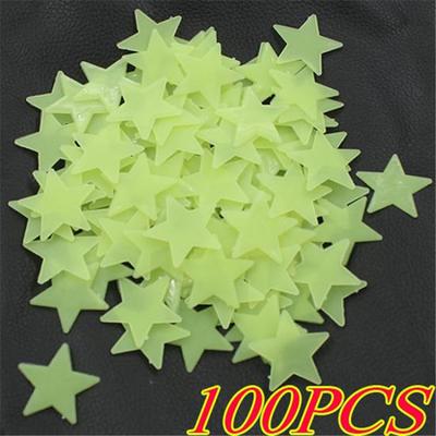 100PCS Zářící ve tmě Dětský pokoj Vesmírné hvězdy samolepky na zeď Domácí stropní samolepky