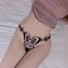 Women G-string Triangle Metal Ring Sexy Butterflies Embroidery Adjustable Lady Thong Inner Wear Clothes