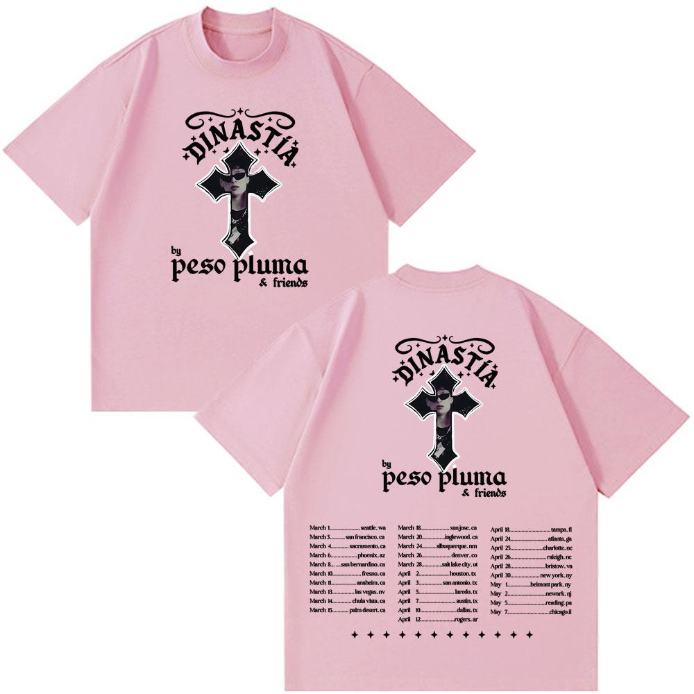 Peso Pluma Dinastia TOUR 2026 Print Tshirt Men Women Fashion Casual Tshirt Shortsleeved Cotton Hiphop Tshirts Streetwear