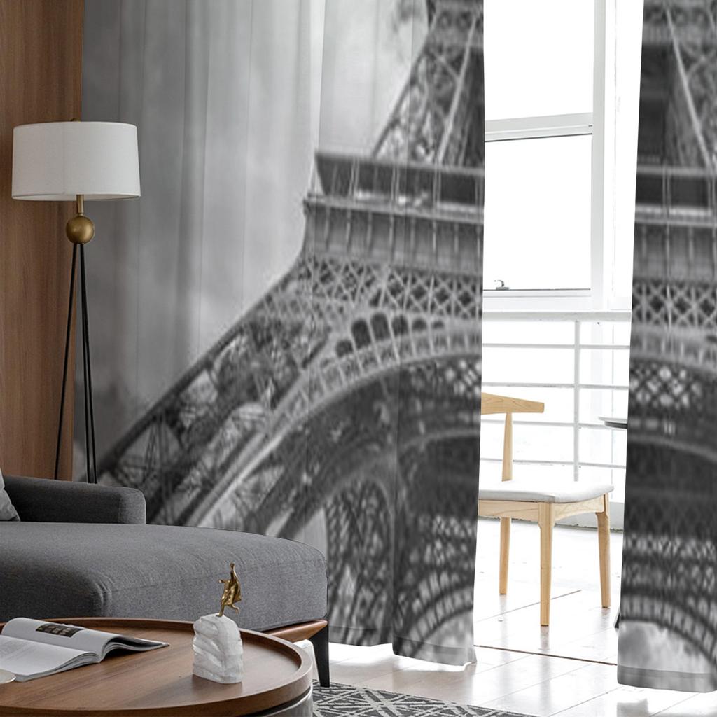 Eiffelturm Paris Frankreich Luxuriöse Chiffon-Vorhänge für Wohnzimmer Schlafzimmer Dekoration Fenster Voiles Tüllvorhang
