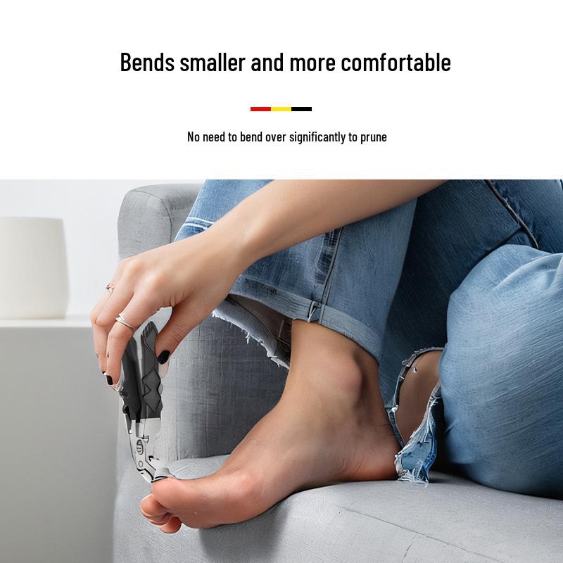 Stainless Steel Long Handle Curved Toenail Clipper with Large Grip