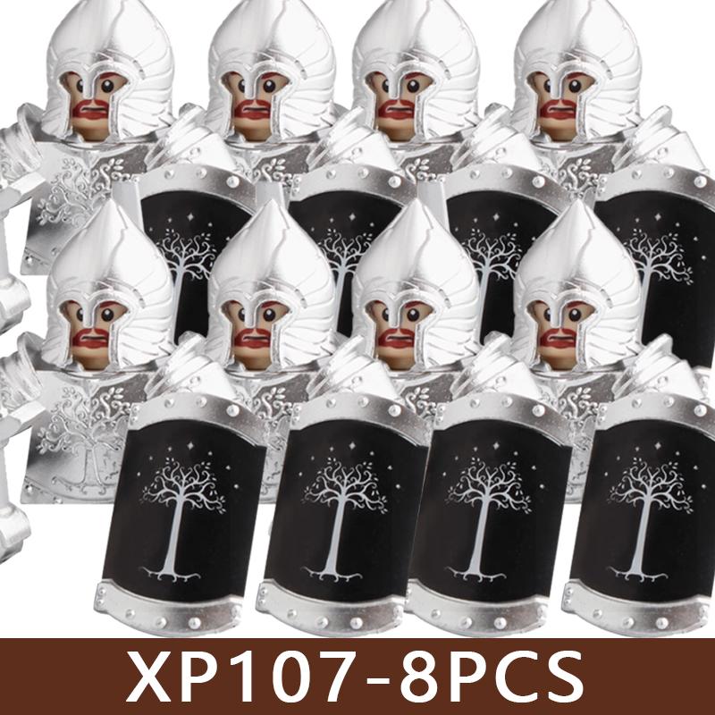Medieval Castle Soldier Figures Building Blocks Military Dragon Knight Guard Armored Warrior Infantry Sword Spear Bricks Toy Boy