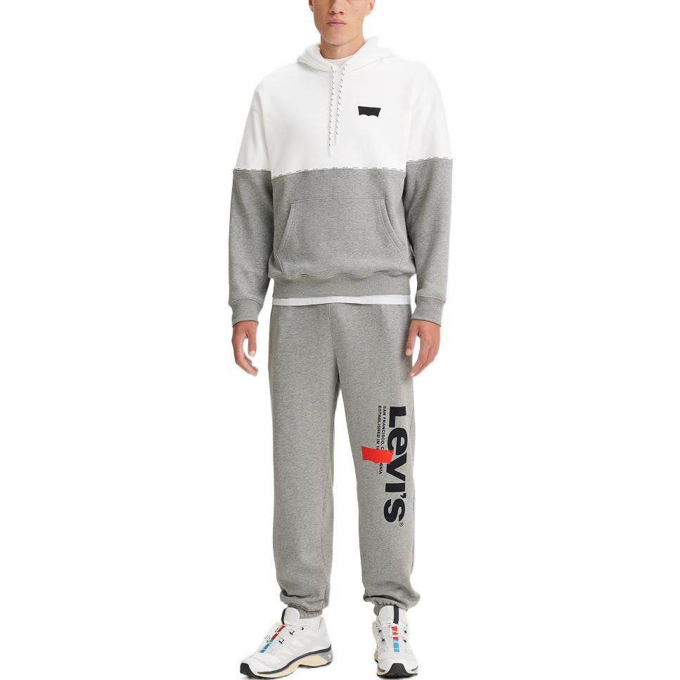 Levis FW22 Brand Logo Letter Print Drawstring Cuffed Pants Unisex Pants Gray A2177-0018