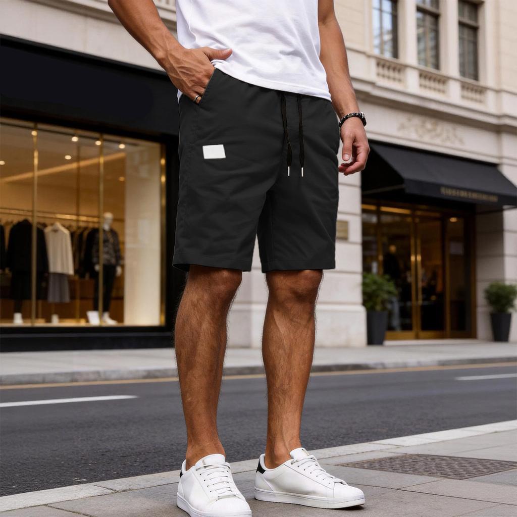 Mens Casual Drawstring Waist Shorts Relaxed Fit Lightweight Shorts with Pockets for Everyday Wear and Outdoor Activities