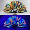 Mushroom Glow-in-the-Dark Folding Fan Butterfly UV Reactive Glow Fan  Themed Events
