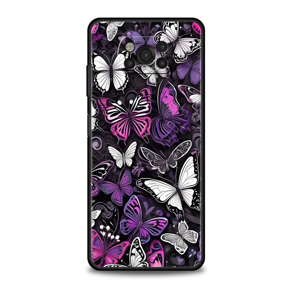 Fashionable Butterfly Flower Pattern Phone Case Cover  for Xiaomi Poco F7 Ultra F6 F5 F4 F3 X6 X5 X4 X3 NFC C51 C55 GT Soft TPU