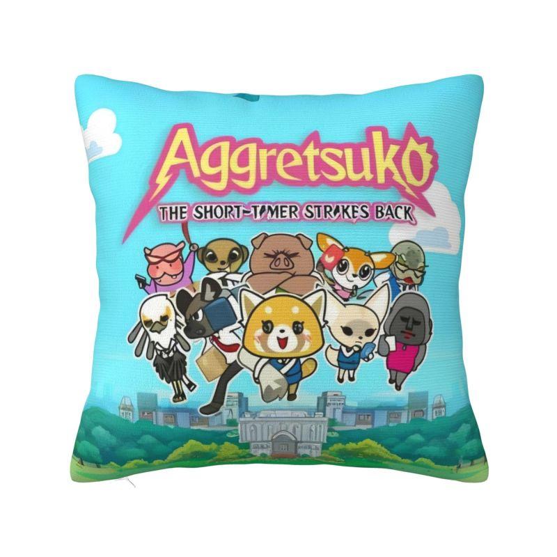 Custom Japan Cartoon Aggretsuko Anime Modern Throw Pillow Cover Bedroom Decoration Chair Cushion