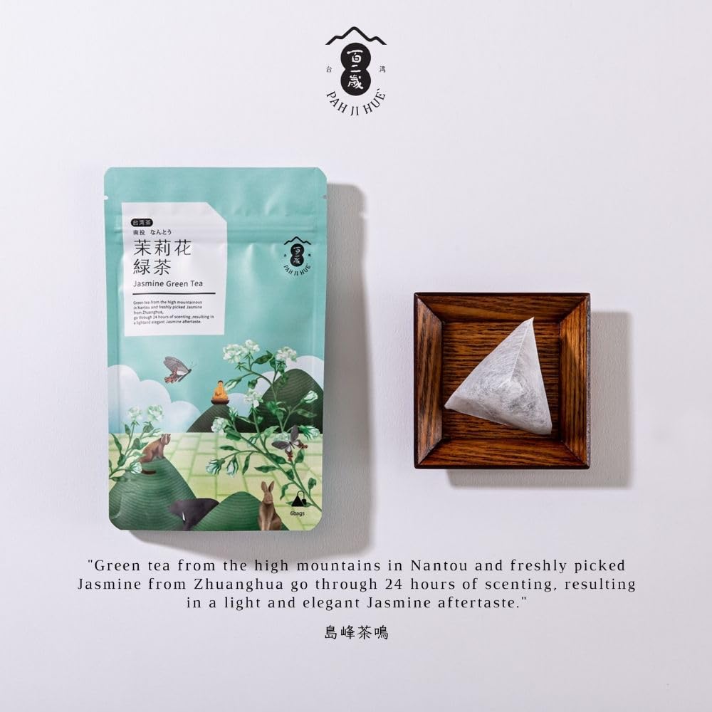 [102 Years Old] Taiwanese Tea, Island Peak Chaming Jasmine Green Tea, Tea Bags, 12g (2g X 6Pack)