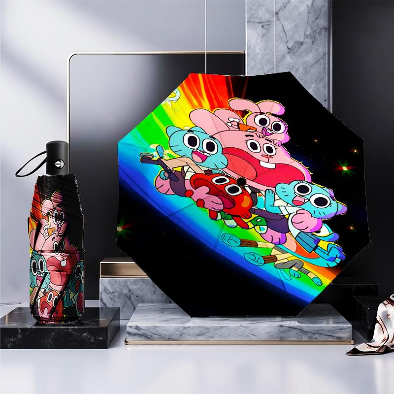 Gum's Colorful Friends Umbrella Folding umbrella, automatic umbrella 8-Frame for Travel, camping Use Gift for Halloween Christmas