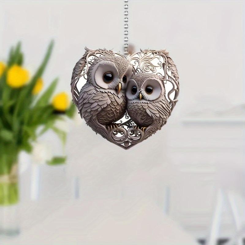 Love Owl 2D Acrylic Valentine's Day Decoration Pendant Suitable for Room Home Window Decoration Pendant Holiday Party Decoration CDN