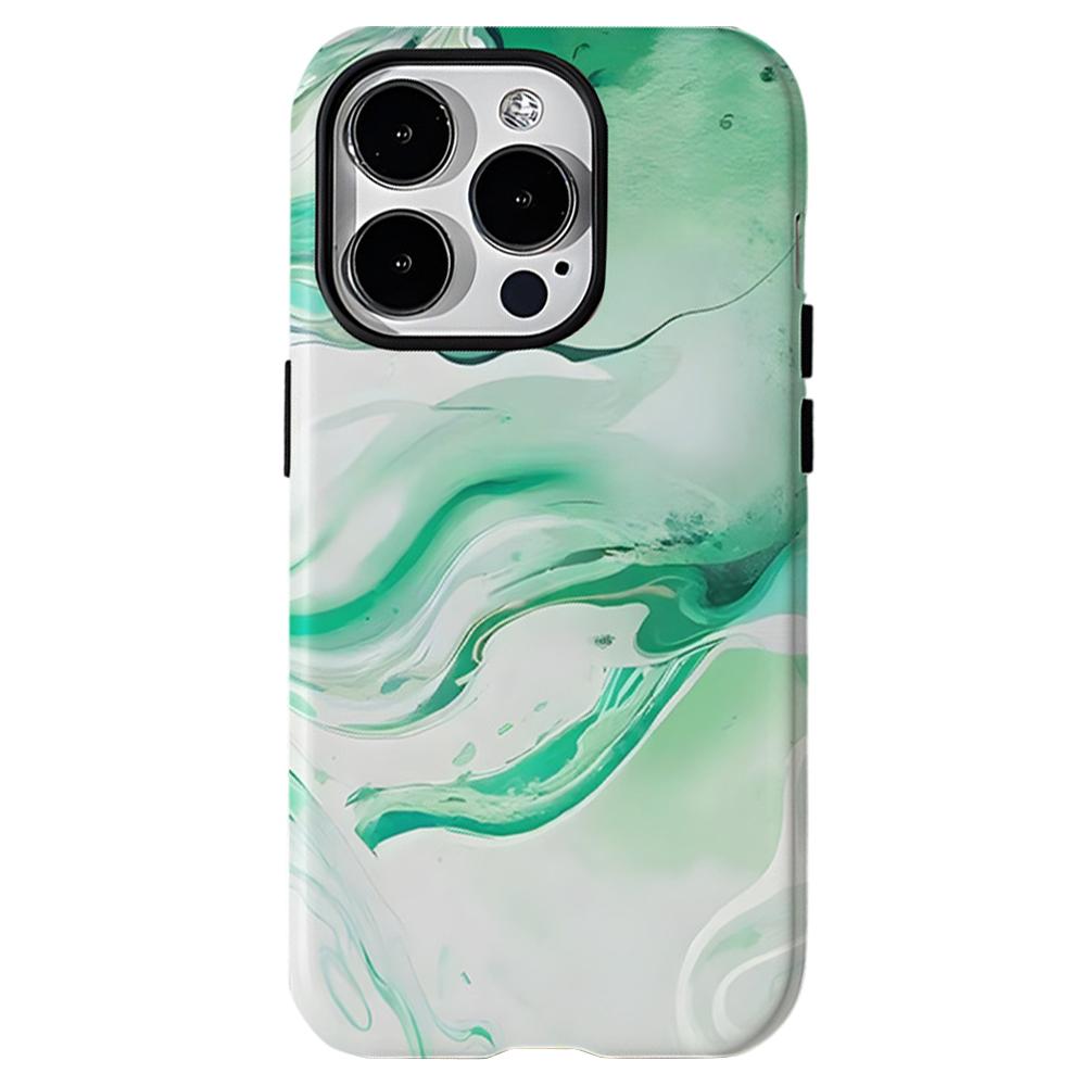 

For iPhone 16 Pro Max Case Heat Transfer Marble Pattern Hard PC+TPU Phone Cover