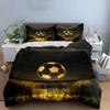 Golden Soccer Stadium Theme Art 3Pc,Multiple Sizes Kid'S And Adults' Bedroom Exquisite 3Pc Bedding Set, Gift