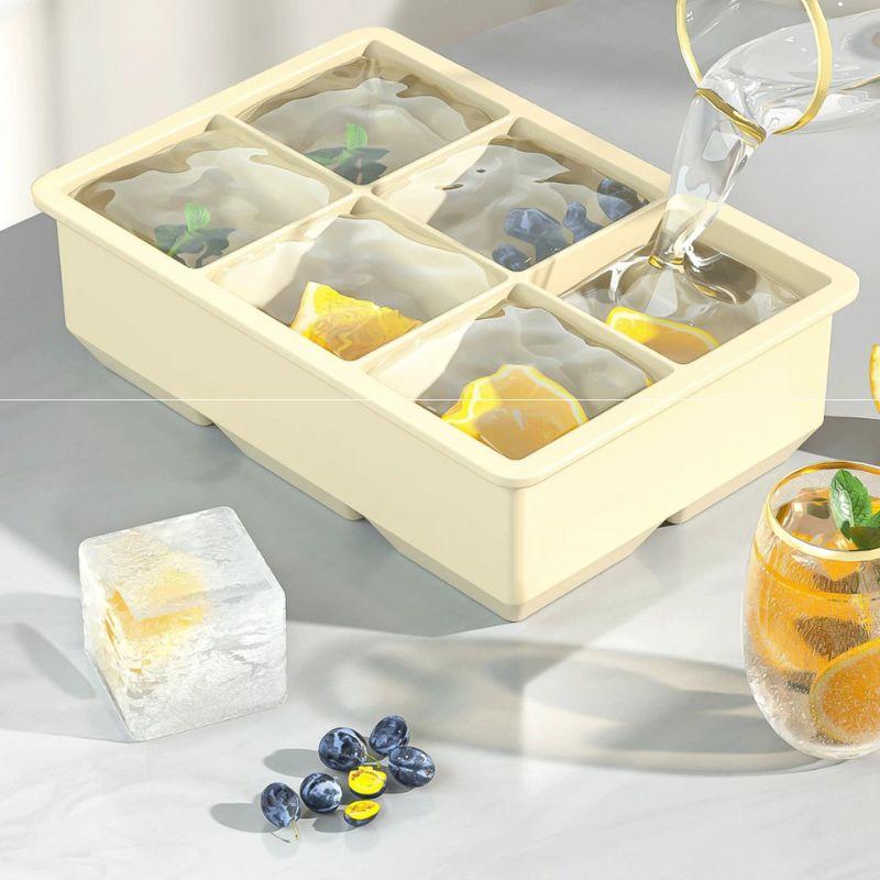 Square Silicone Ice Cube Mold with Lid - Reusable Kitchen Tool for Easy Ice Cubes Storage Dessert Making Mixer Whiskey Kitchen