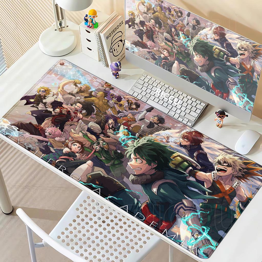 900x400 Mouse Pad My Hero Academia Keyboard Pad Gaming Accessories Extended Desk Mat Office Rubber Anti-slip XXL Tapis De Souris