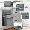 Pull Out Bin, Kitchen Under Sink Bin with 2 Removable Compartments, Smooth Glide, Grey