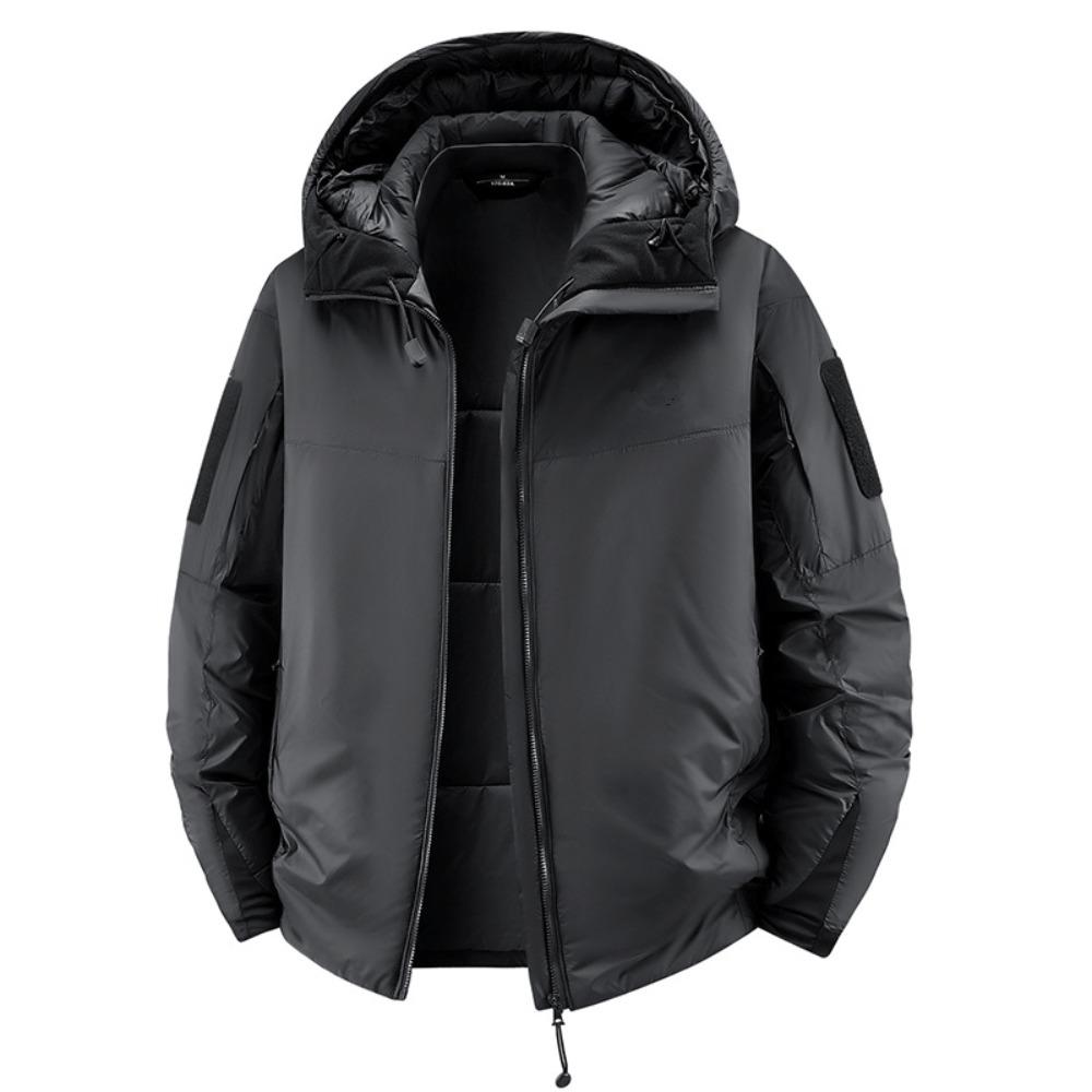 Men's Winter Outdoor Tactical Jacket Coat Thermal Windproof Waterproof Cold Resistant Solid Color Hoody Hiking Tops