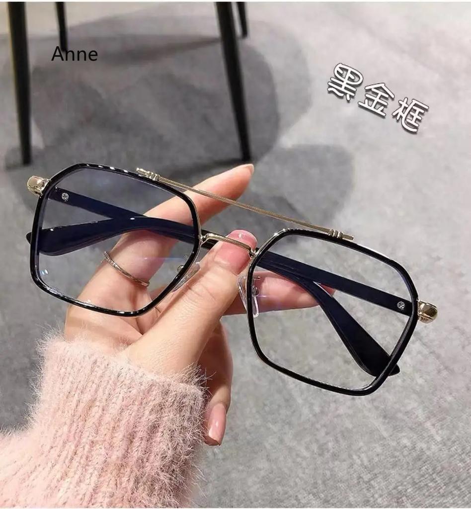 Fashion Men Myopia Glasses Anti Blue Light Metal Double Beam Nearsighted Eyewear Finished Student Myopic EyeGlasses 0-600