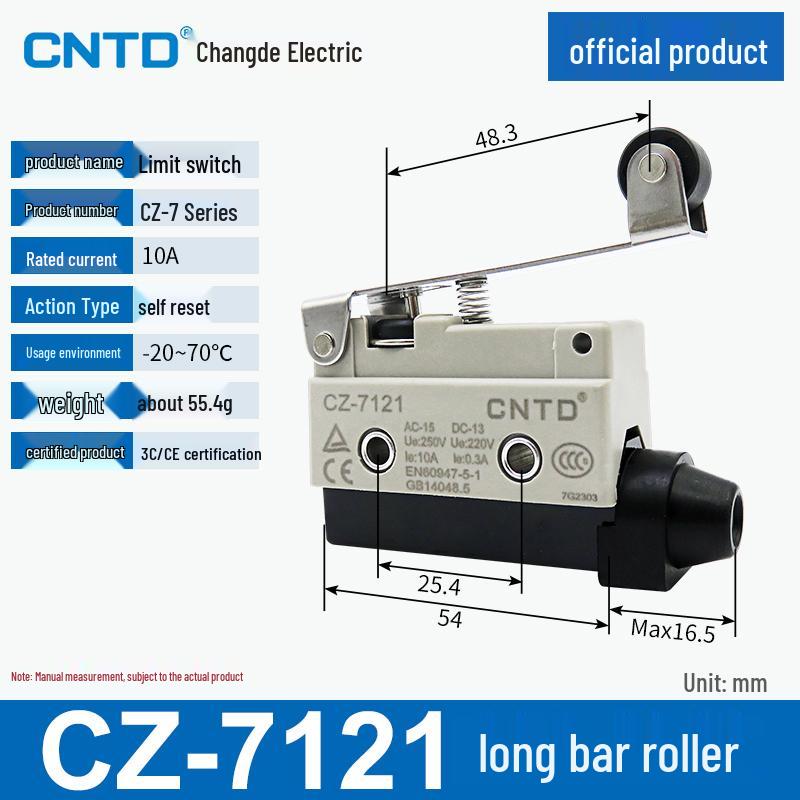 CNTD CZ Limit TZ Micro Switches: Models CZ-7310, 7311, 7121, 7120, 7141, 7144.