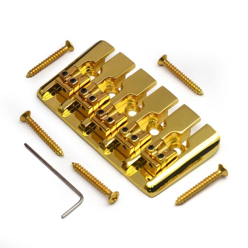 5 Strings Bass Bridge Vintage Locked Saddles Bass Bridge Bottom Through String