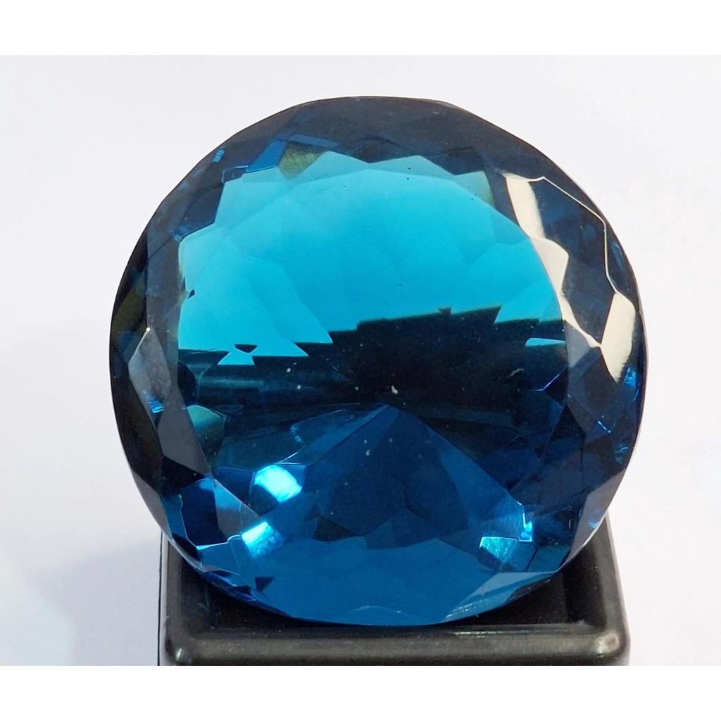 Lab Created Blue Indicolite Tourmaline Round Cut 111-113 Ct Stunning Gemstone