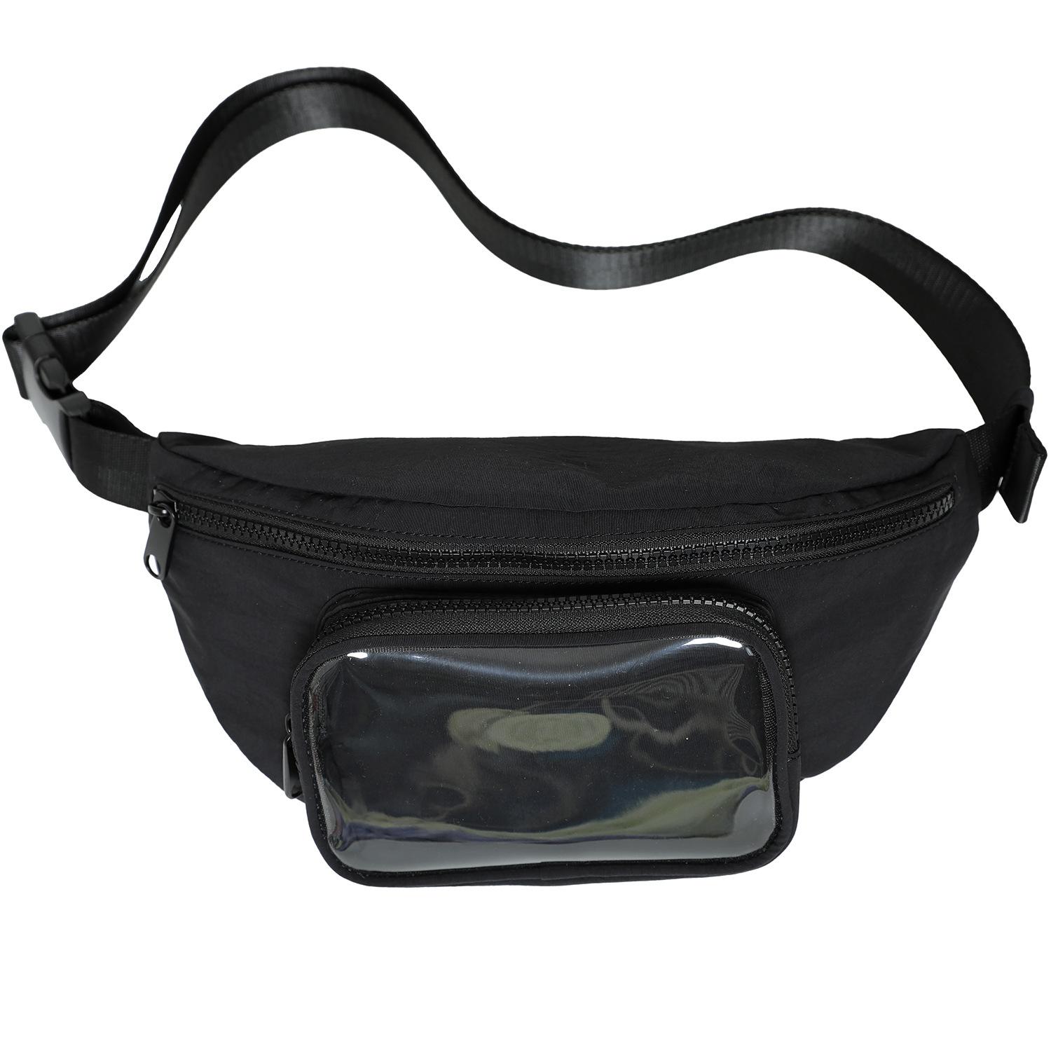 

Pain bag, snack volume, pain layer chest bag, women s 2025 spring/summer transparent bag, lightweight, water-repellent, nylon crossbody bag, men s f чорний