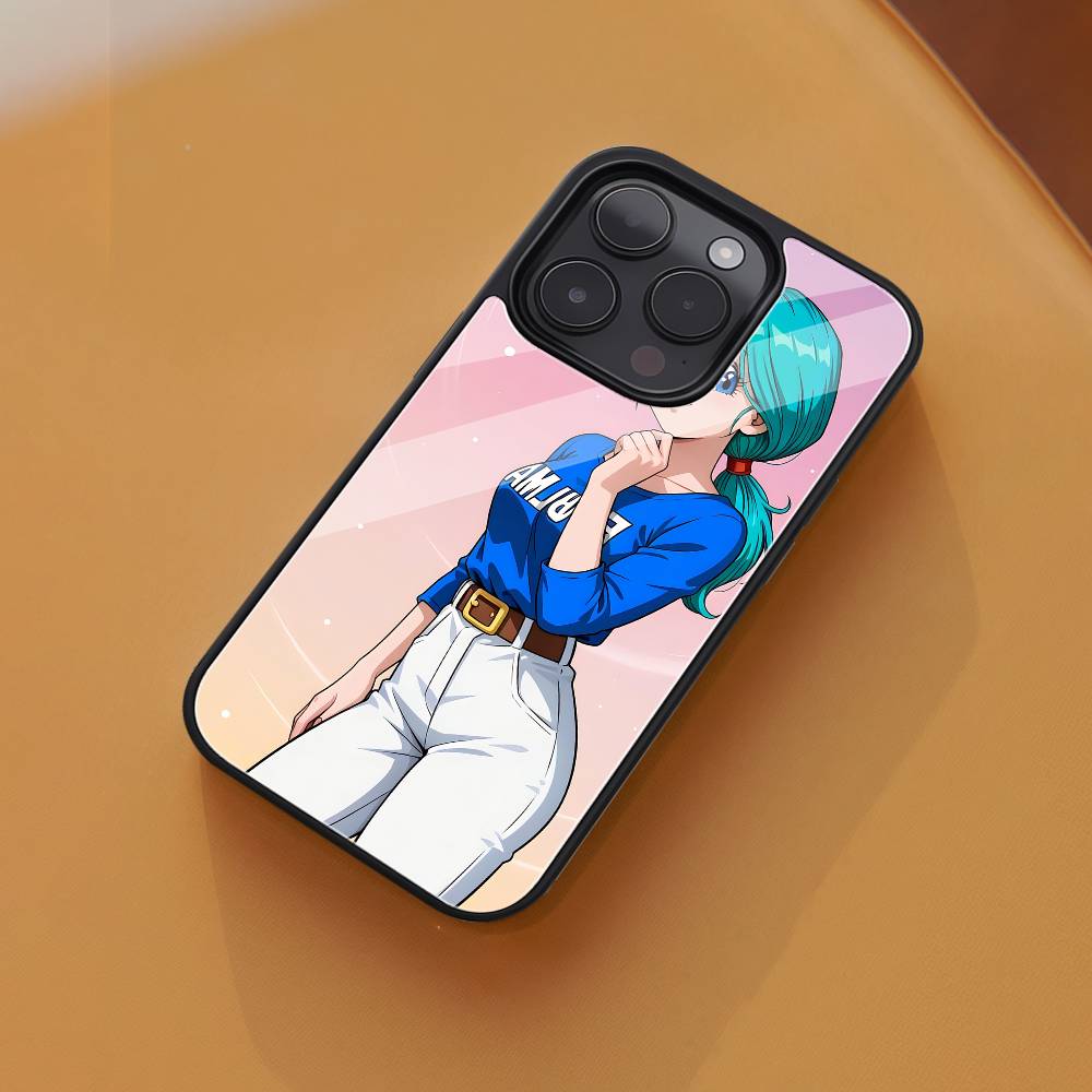 

Anime Bulma Phone Case Black Hard Plastic Phone Case For Iphone 17 Air 16 15 14 13 12 11 Pro Max PC TPU Ins Case iPhone 12promax