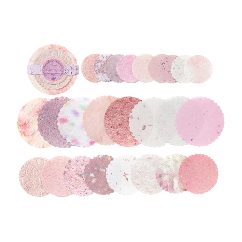 Light Retro Decorative Paper Disks Paper Disc For Journals Gift Packaging Creative Projects Soft Color Palette