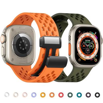 Silikonarmband Correa für Apple Watch Ultra Band 46 mm 49 mm 45 mm 44 mm 42 mm 40 mm 41 mm Magnetarmband iWatch Serie 10 9 8 SE 7