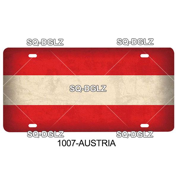 [SQ-DGLZ] AB Stadt Nummernschild Metallschild Vintage Plakette Blechschild Wanddekoration für Bar Landesflagge Polen/Brasilien/Australien