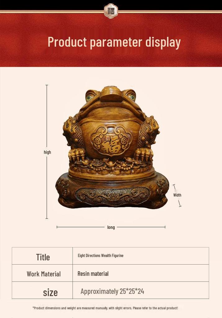 Golden Seven-Star Toad Figurine: Wealth Attraction Decor for Office or Housewarming Gift