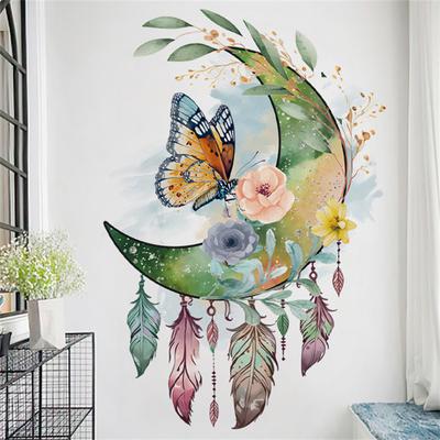 Butterfly Dream Catcher Wall Sticker Modern Minimalist Wall Decal Wallpaper Home Decor For Bedroom Living Room