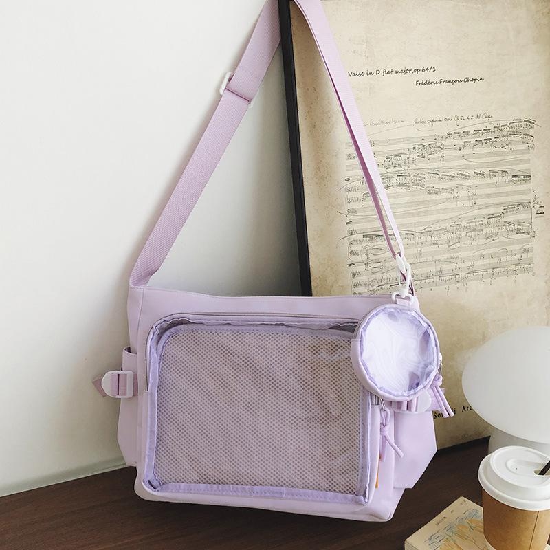 New Preppy Style Girl Cute Kawaii Ulzzang Ita Bag Y2K Large Capacity Fashion Jk Uniform Shoulder Bag With Small Badge Bag