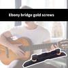 Mandolin Bridge Archtop Style Ebony Wood with Metal Hardware Height Adjustable Ebony Bridge for Mandolin Guitar Bass