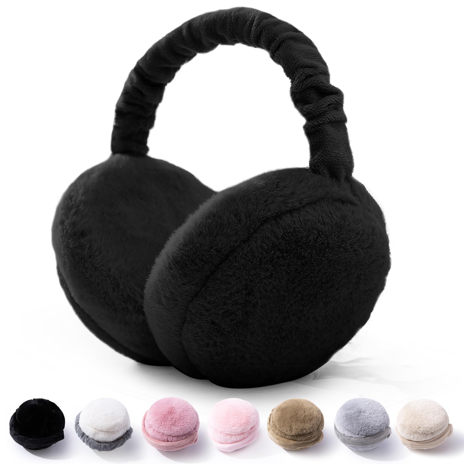 

SIVAN Теплые наушники для холодной погоды Тепло Холод Регулируемые Удобные Держатся в ушах Чехлы для и занятий на открытом воздухе Женские наушники, [Увеличенное хранение, чёрный