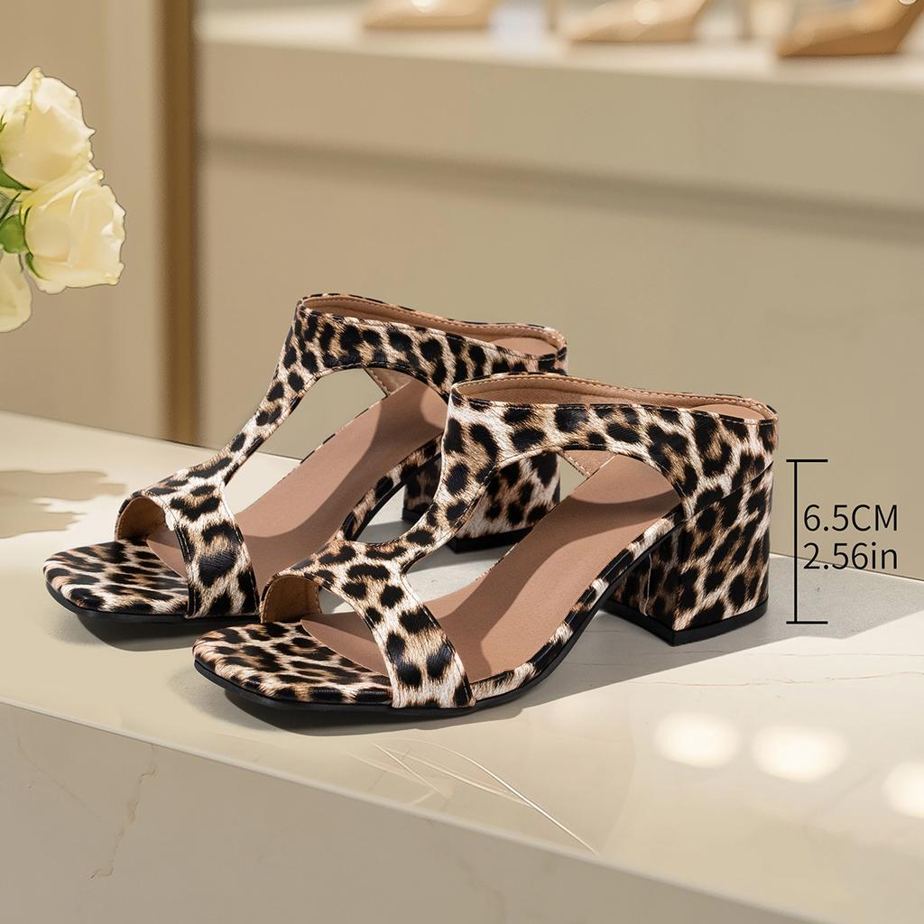 High Heel Coole Hausschuhe Damen Sommer Neu Europäisch und Amerikanisch Schlichte Mode Außenhandel Große Größe Seitlich Leer Dicke Absatz Hausschuhe