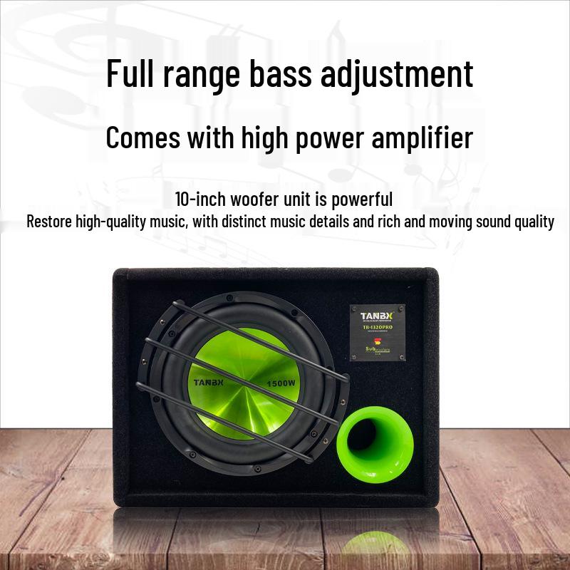 10" 12V Car Subwoofer with Heavy Bass & Active Amplifier