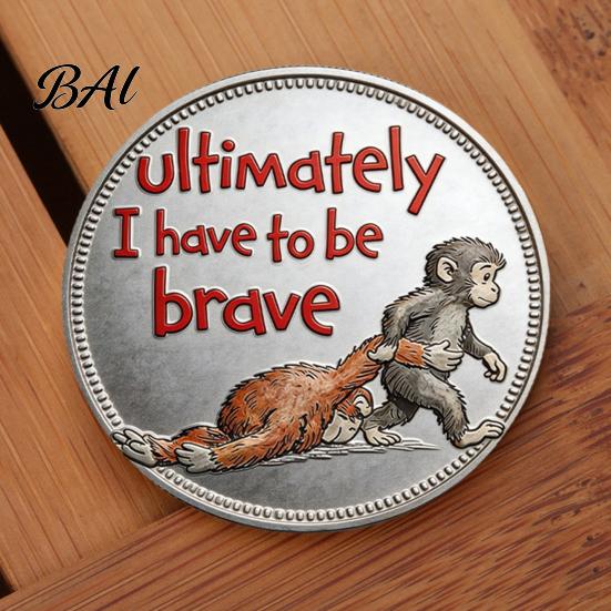 Encouragement Token Emotional Support Coin Inspirational Monkey Challenge Pocket Double?Sided Collectible for Friends Family Motivation Keepsake