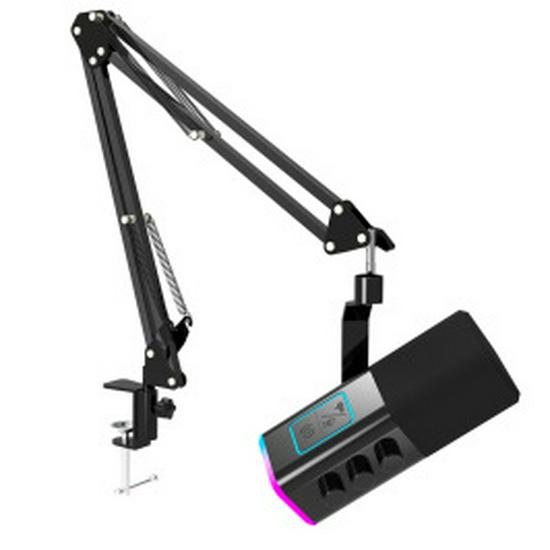 RGB Dynamic USB Microphone for Gaming, Recording, and Singing with Noise Reduction and Sound Card Integration