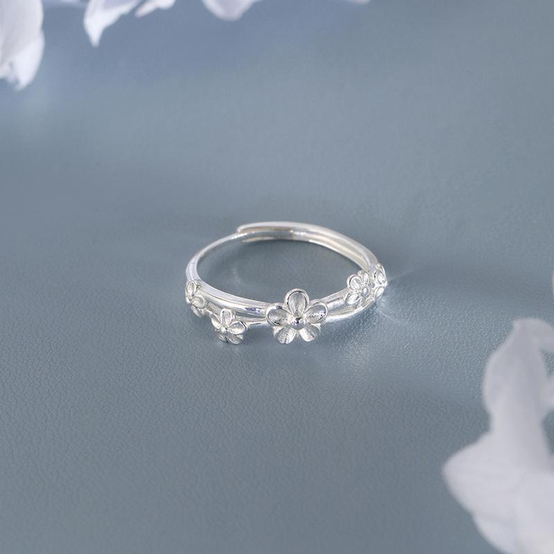 Sweet Double Layer Flower Rings For Women Girl Korean Fashion New Year Jewelry Gift Party Wedding anillos mujer