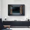 Nordic Landscape windows view Canvas Painting posters and print night stars home decor Art Wall Pictures for Living Room Bedroom