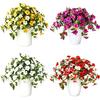 Fake Flowers for Outdoors Artificial Petunia Outdoors, Outdoor Planters, UV Resistant Petunias, Weatherproof Flower Bouquets Realistic Morning