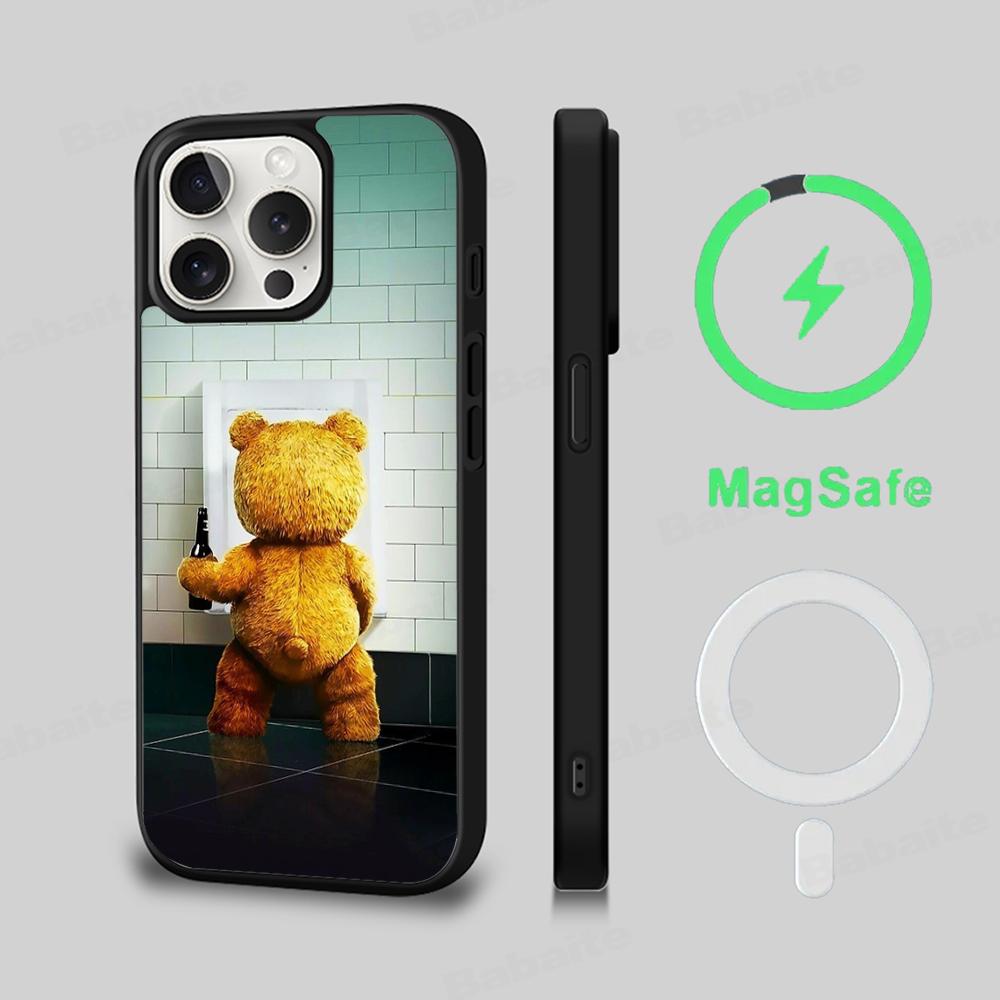 

Ted Bear Phone Case Magnetic Case For IPhone 16 14 13 12 11 15 Pro Max Plus For Magsafe Wireless Charge Cover iPhone 16